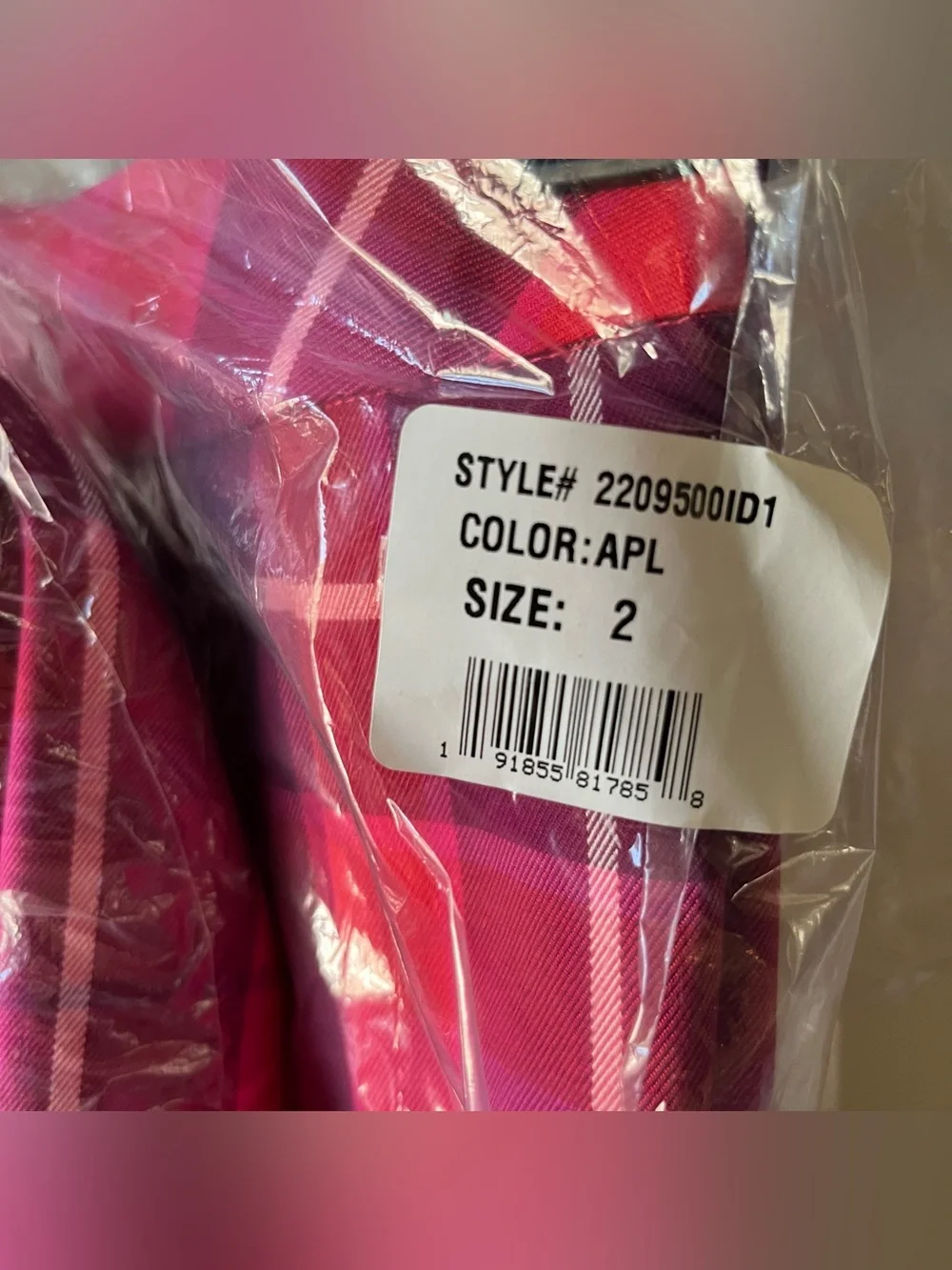 Trina Turk blazer & pants - Planet starburst, planetary Aurora pink plaid size 2